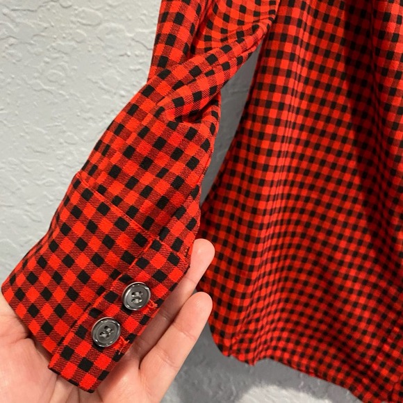 J. Crew Factory Drapey Buffalo Check Tuxedo Top XXS - Picture 5 of 9